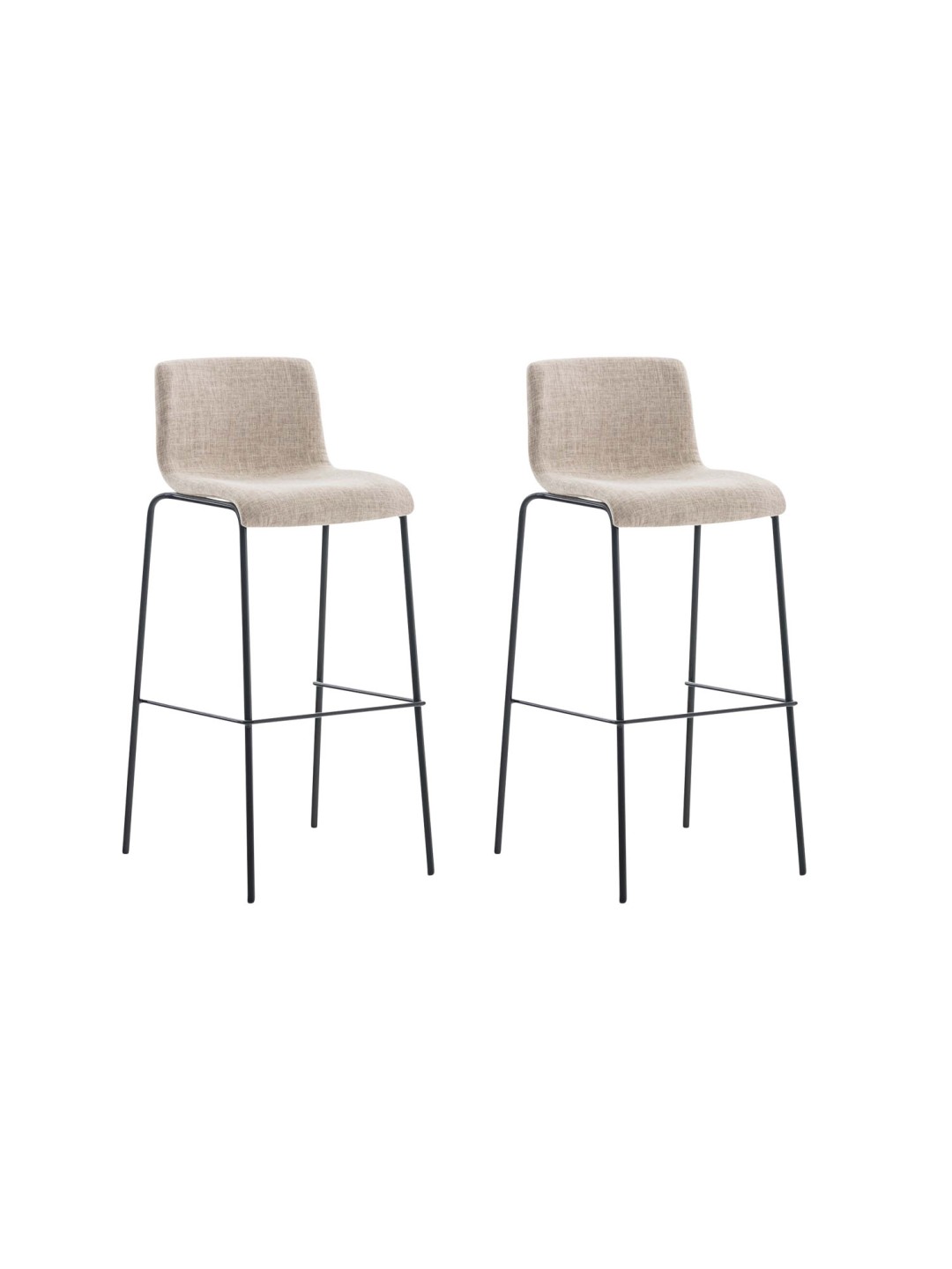 Set van 2 barkrukken Hoover stof 4-poots frame, crème