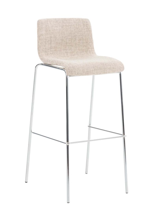 Set van 2 barkrukken Hoover stof 4-poots frame chroom, crème Set van 2 barkrukken Hoover stof 4-poots frame chroom, crème