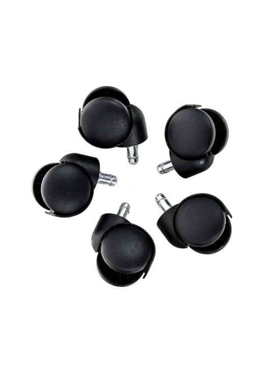 5-pack vloerwieltjes kunststof, zwart 5-pack vloerwieltjes kunststof, zwart
