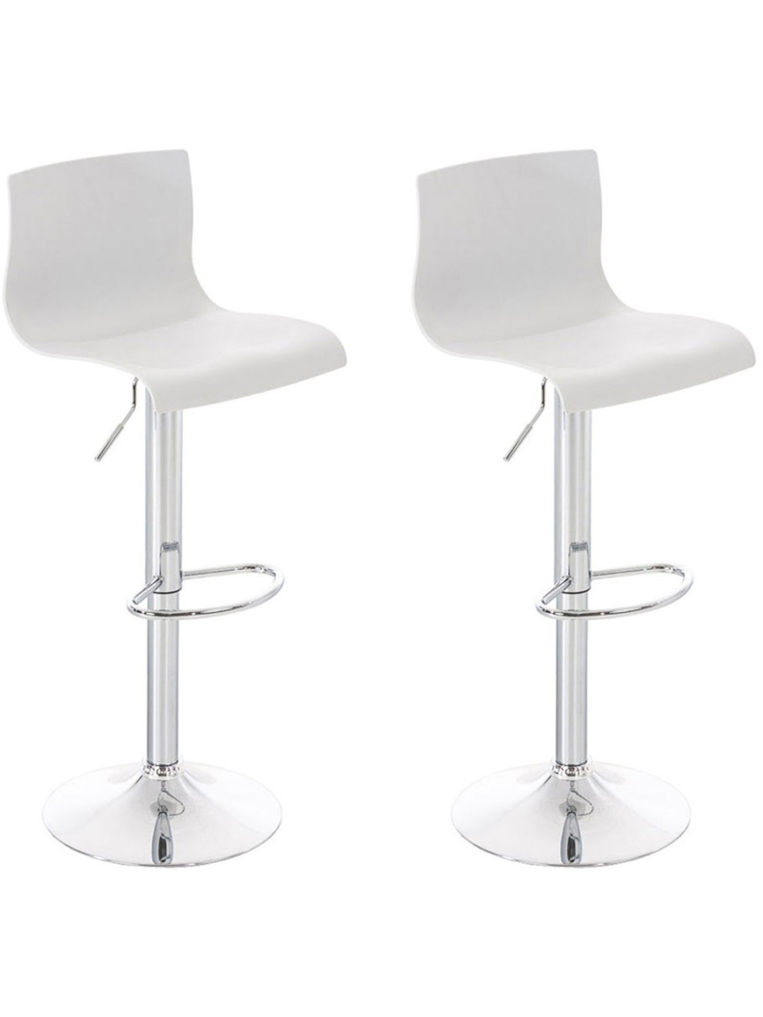 Set van 2 barkrukken Hoover kunststof chroom, wit