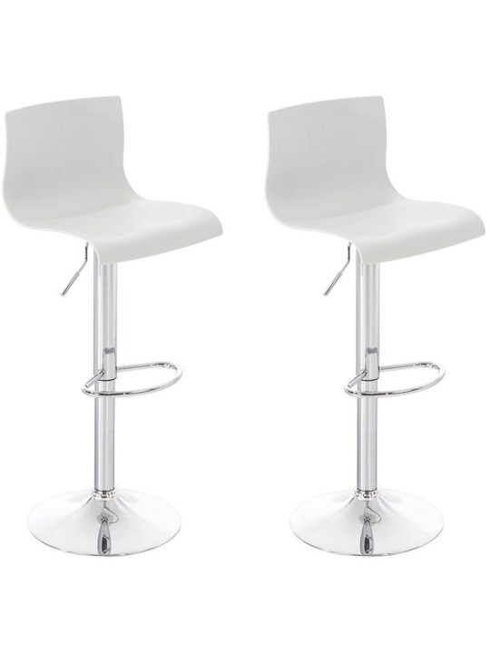 Set van 2 barkrukken Hoover kunststof chroom, wit