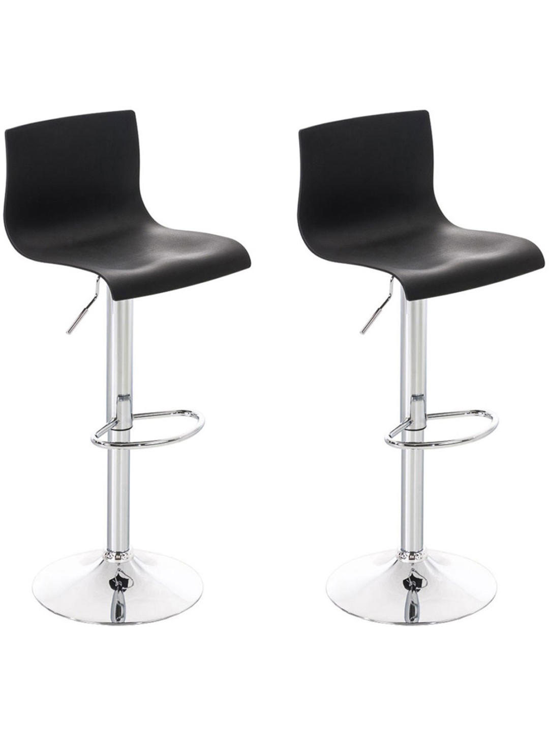 Set van 2 barkrukken Hoover kunststof chroom, zwart