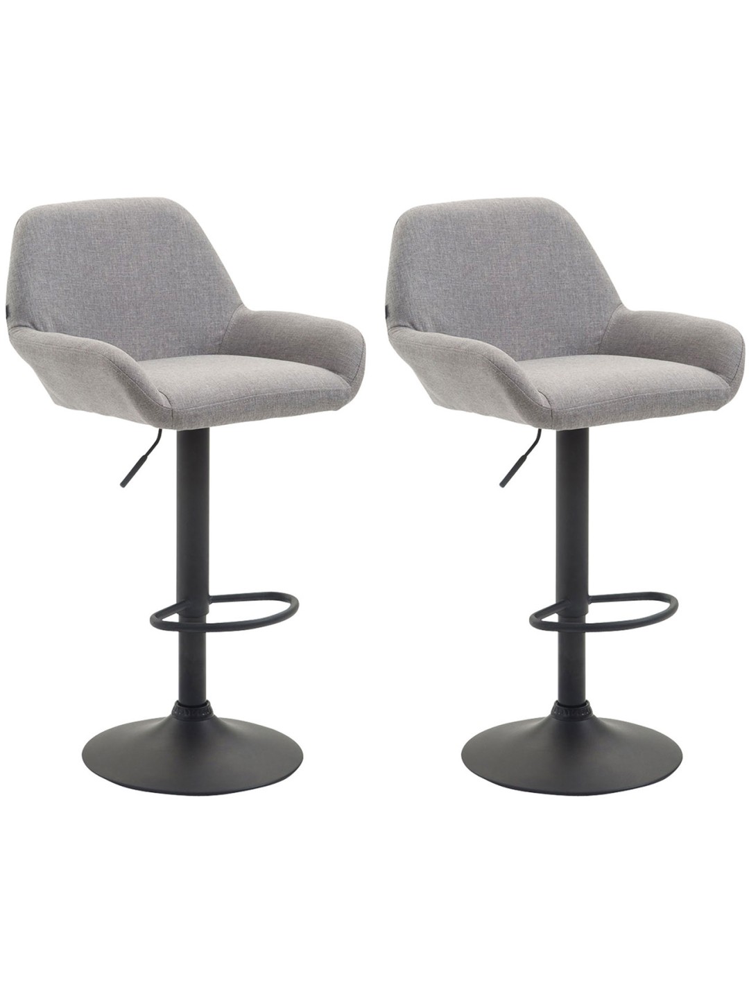 Set van 2 barkrukken Braga stof, grijs