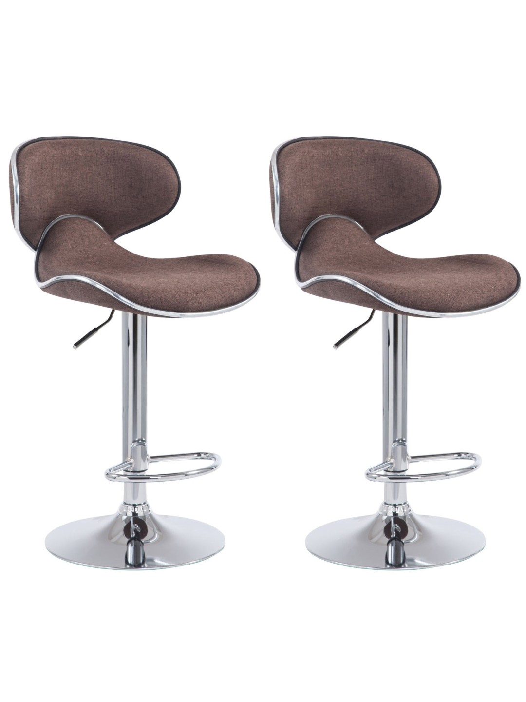 Set van 2 barkrukken Las Vegas V2 stof chroom, bruin