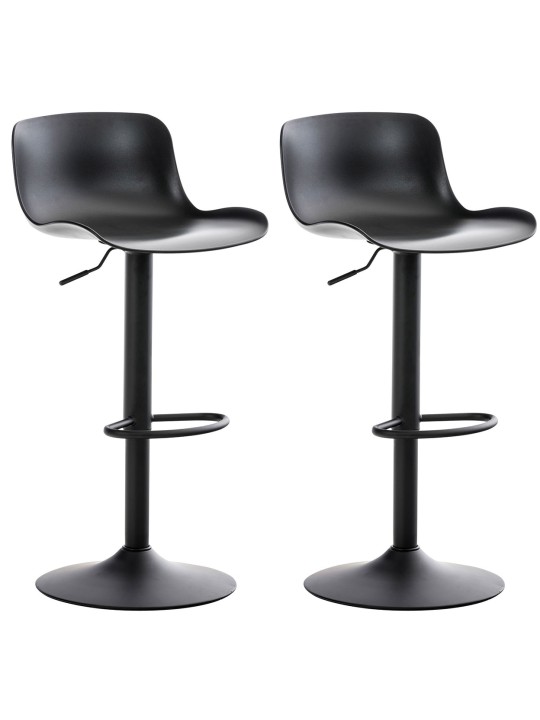 Set van 2 barkrukken Almada, zwart Set van 2 barkrukken Almada, zwart