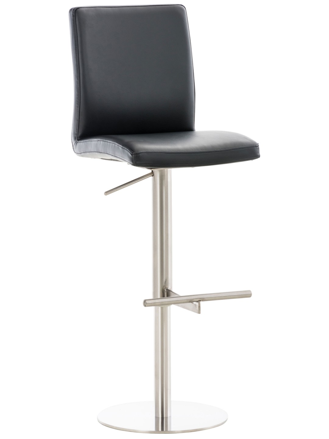 Barkruk Cadiz kunstleer RVS, zwart