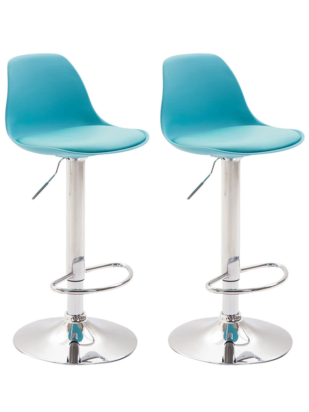 Set van 2 barkrukken Kiel kunststof chroom, blauw