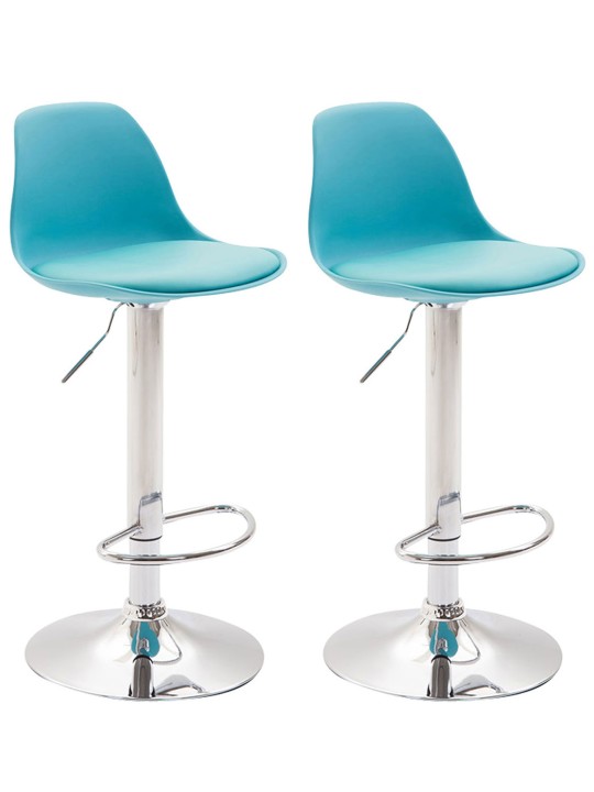 Set van 2 barkrukken Kiel kunststof chroom, blauw