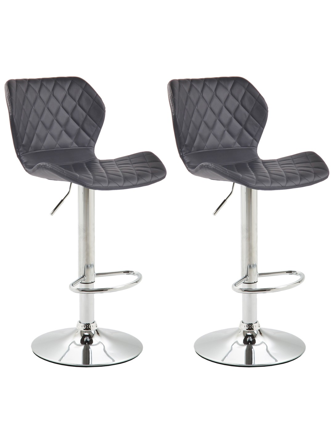 Set van 2 barkrukken Cork kunstleer chroom, zwart