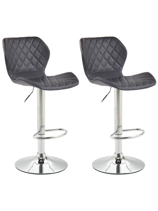 Set van 2 barkrukken Cork kunstleer chroom, zwart
