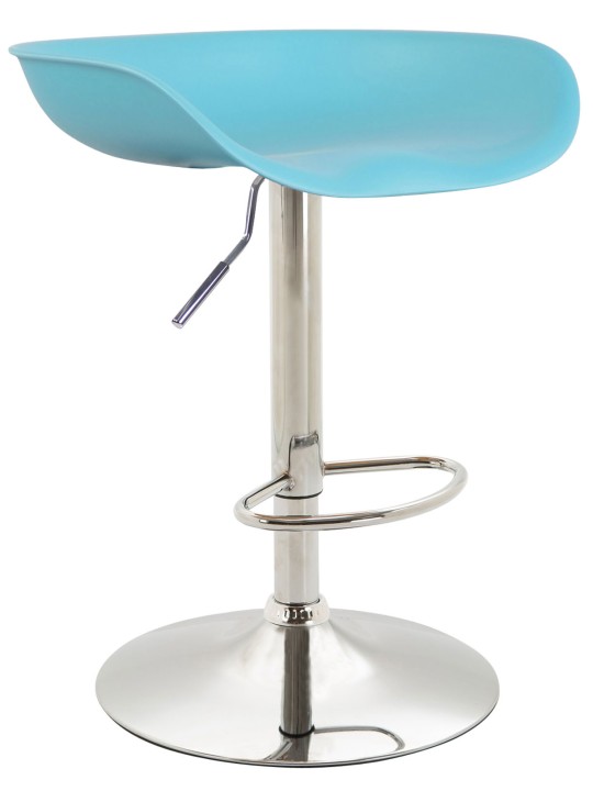 Barkruk Anaheim kunststof chroom, blauw