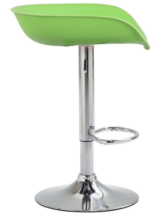Barkruk Anaheim kunststof chroom, groen