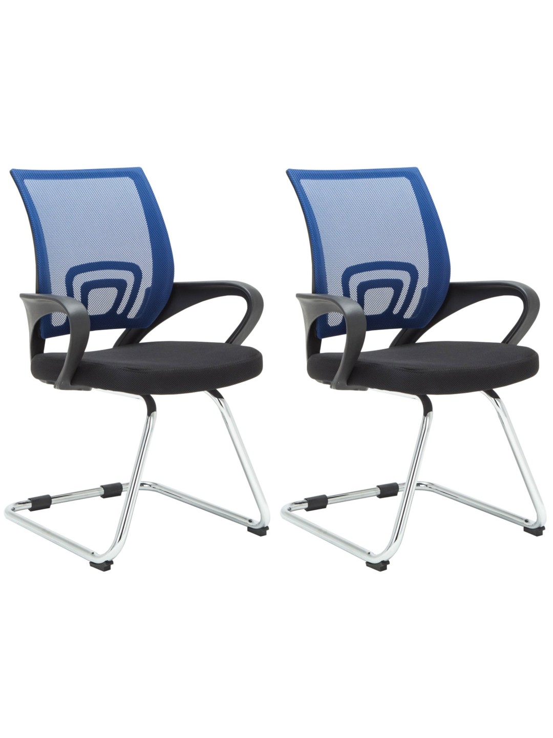 Set van 2 bezoekersstoelen Eureka, blauw