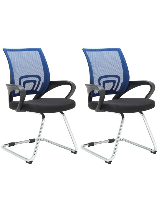 Set van 2 bezoekersstoelen Eureka, blauw