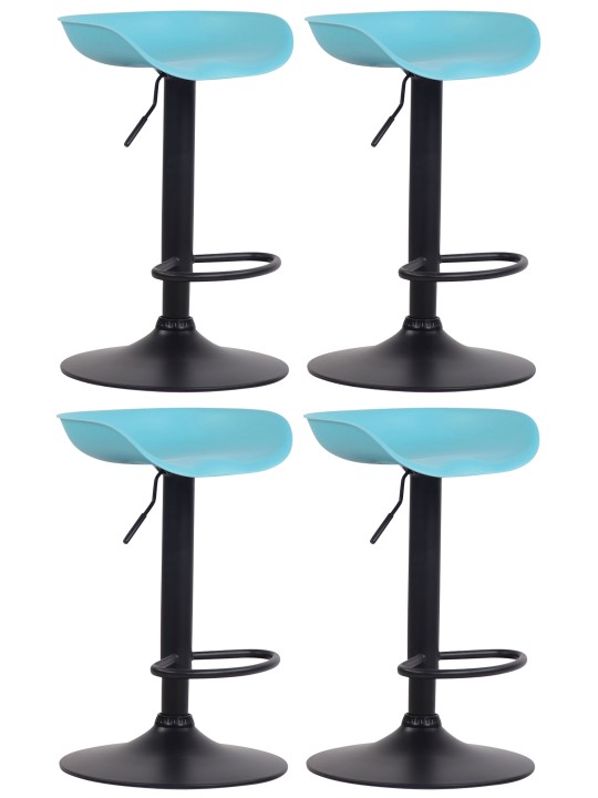 Set van 4 barkrukken Anaheim kunststof zwart, blauw Set van 4 barkrukken Anaheim kunststof zwart, blauw