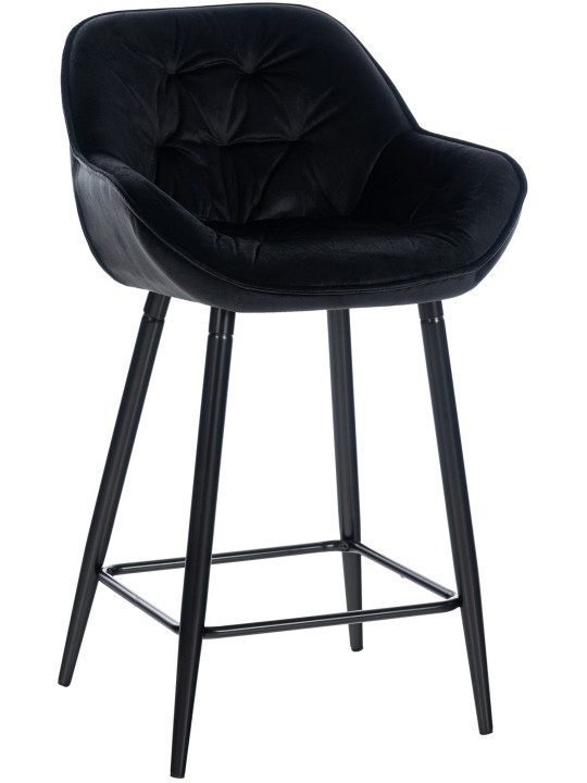 Barkruk Gibson fluweel, zwart