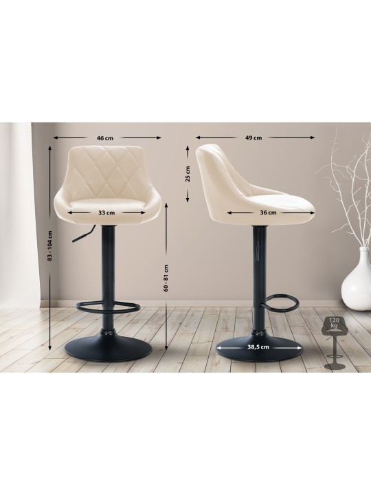 Barkruk Lazio kunstleer, crème