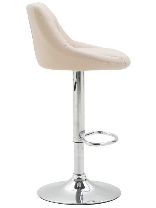 Barkruk Lazio kunstleer chroom, crème