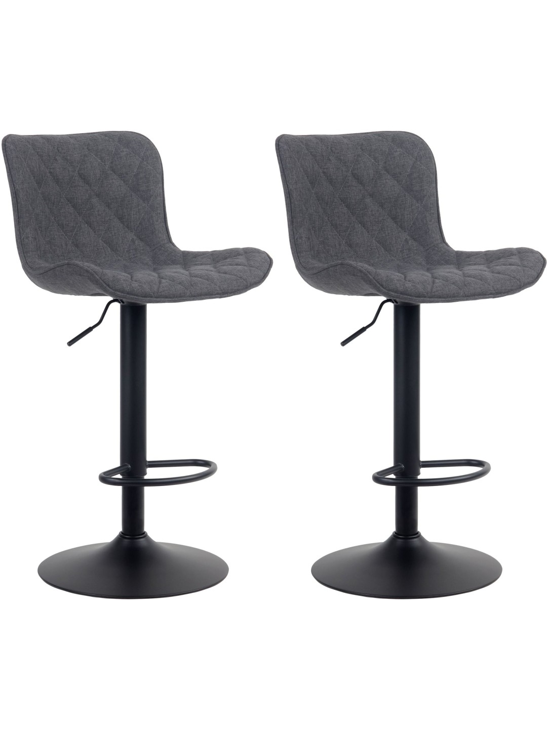 Set van 2 barkrukken Emma stof, zwart