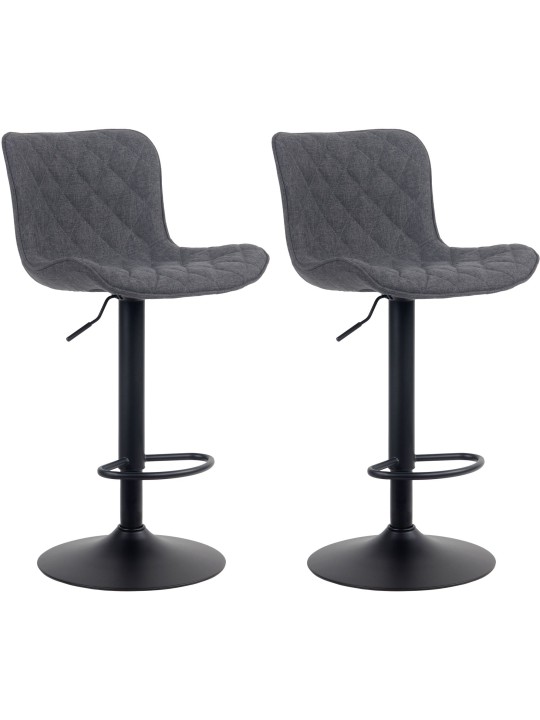 Set van 2 barkrukken Emma stof, zwart