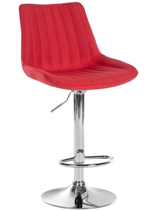 Barkruk Toni stof chroom, rood