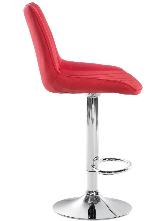 Barkruk Toni stof chroom, rood