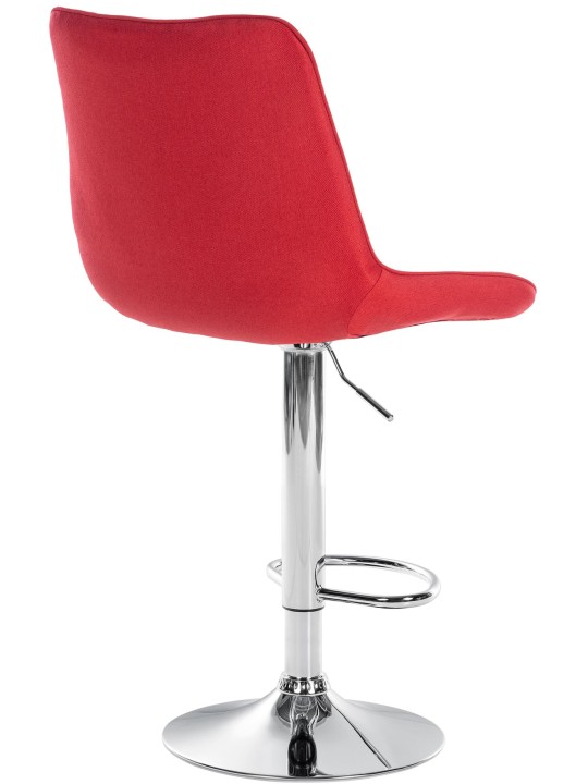 Barkruk Toni stof chroom, rood
