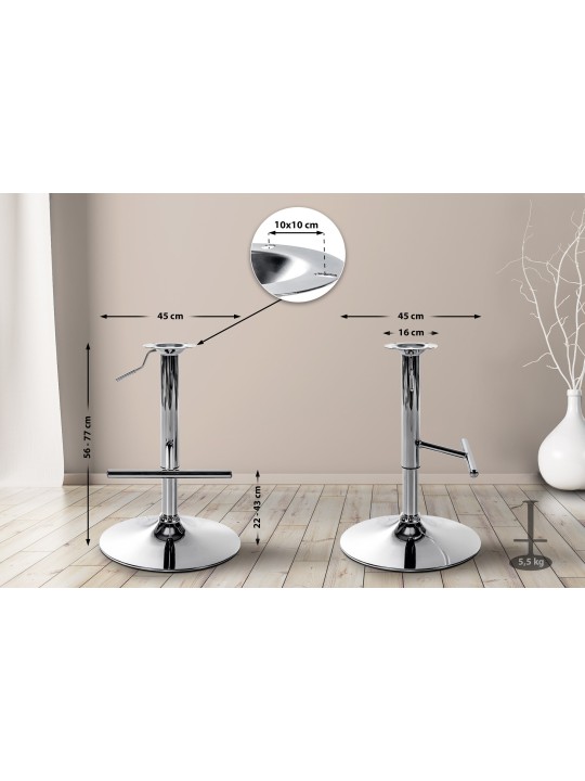 Vervangende T-frame voor barkrukken, chroom Vervangende T-frame voor barkrukken, chroom