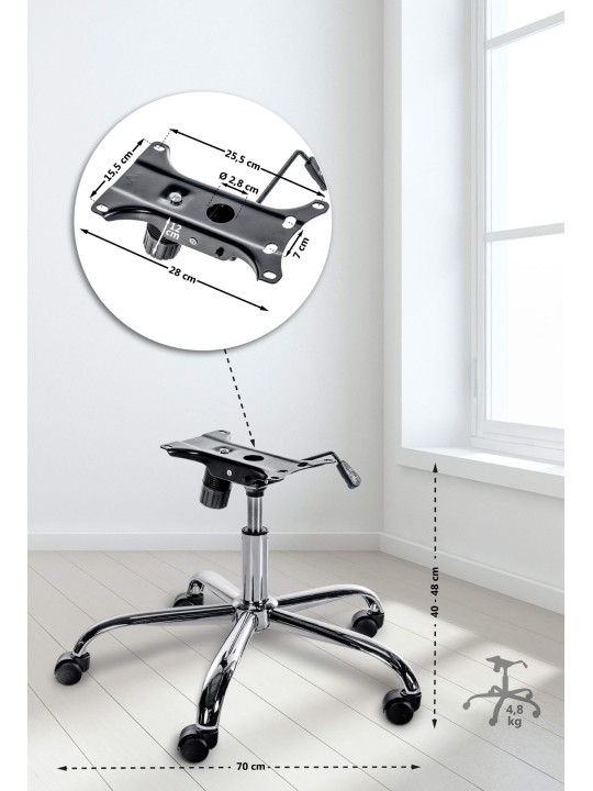 Frame bureaustoel 1, chroom