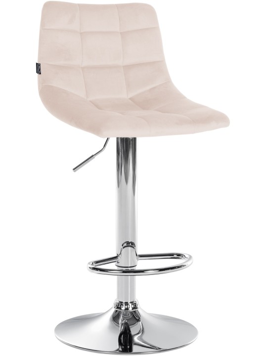 Barkruk Jerry Fluweel Chroom, beige