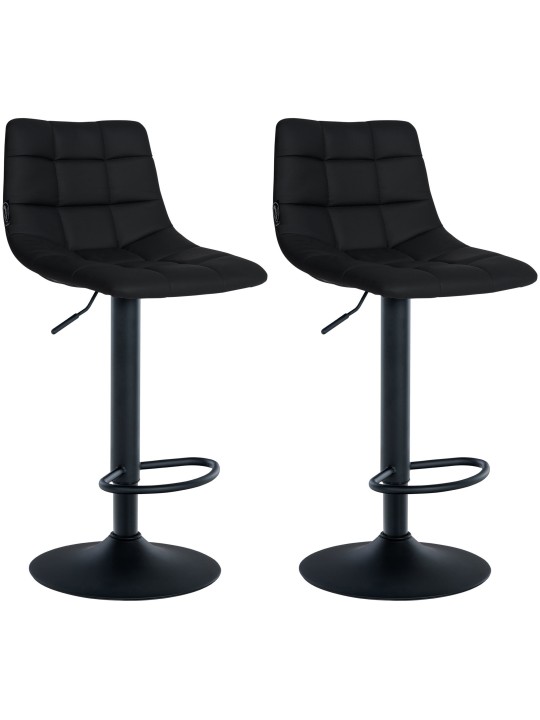 Set van 2 barkrukken Jerry kunstleer, zwart