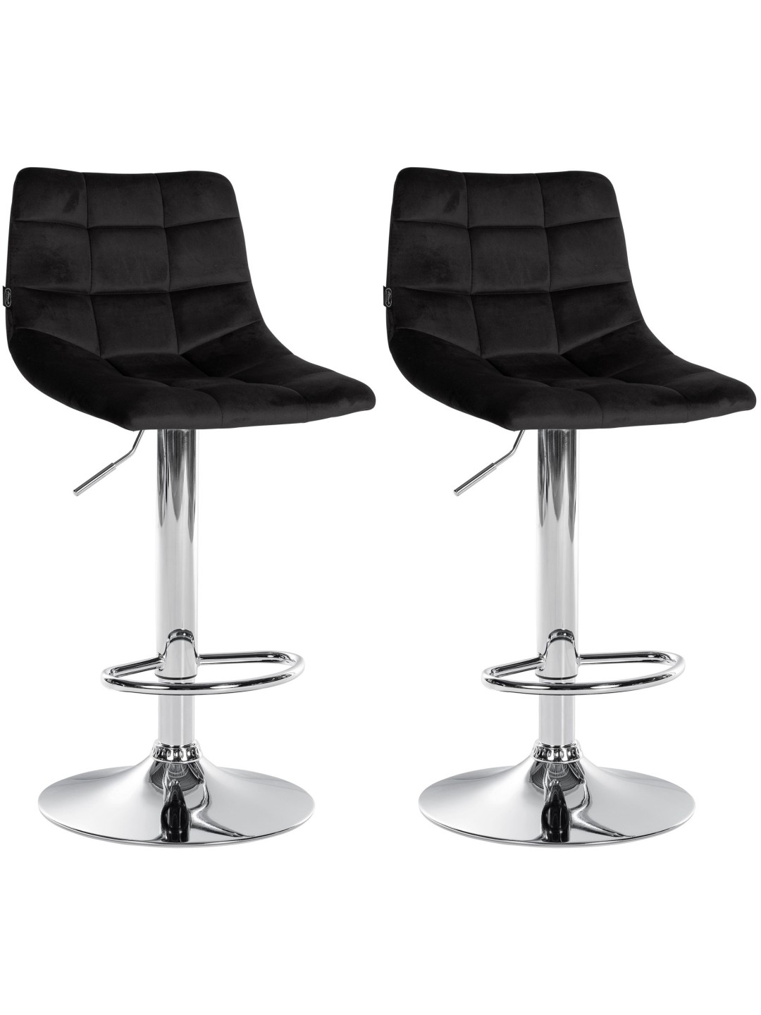 Set van 2 barkrukken Jerry fluweel chroom, zwart