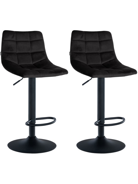 Set van 2 barkrukken Jerry fluweel, zwart Set van 2 barkrukken Jerry fluweel, zwart