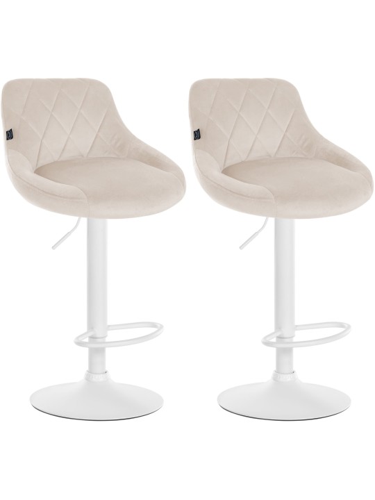 Set van 2 barkrukken Lazio fluweel, crème Set van 2 barkrukken Lazio fluweel, crème