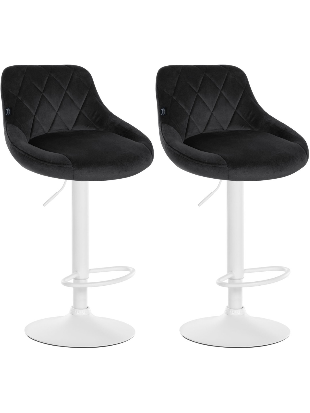 Set van 2 barkrukken Lazio fluweel, zwart
