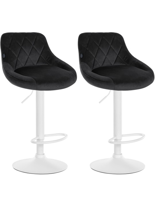 Set van 2 barkrukken Lazio fluweel, zwart Set van 2 barkrukken Lazio fluweel, zwart