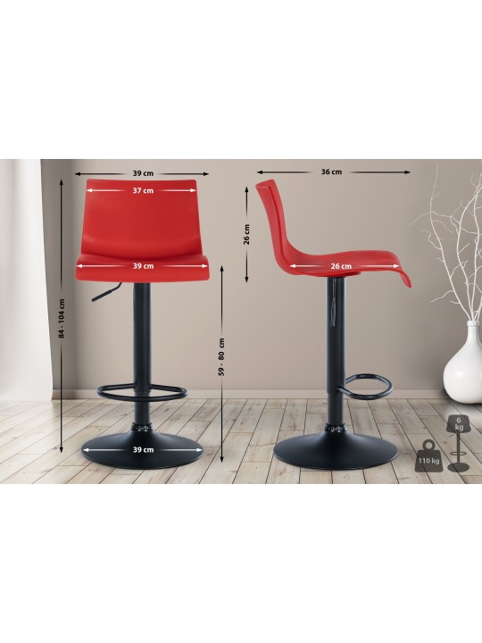 Barkruk Branford kunststof, rood Barkruk Branford kunststof, rood