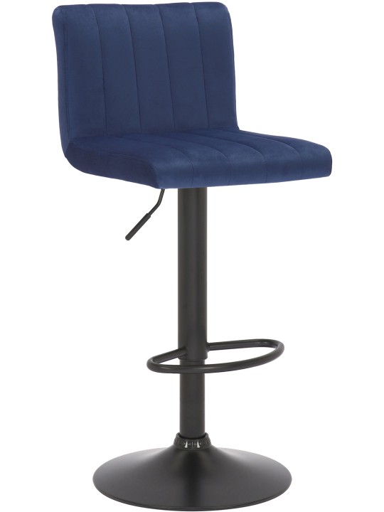 Barkruk Jamie fluweel, blauw