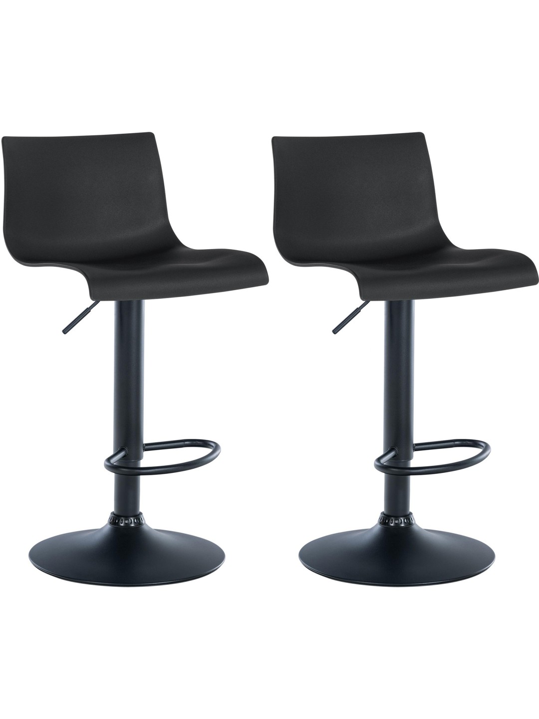 Set van 2 barkrukken Branford kunststof, zwart
