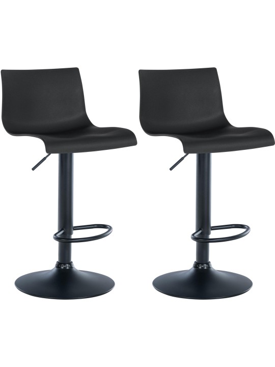 Set van 2 barkrukken Branford kunststof, zwart Set van 2 barkrukken Branford kunststof, zwart