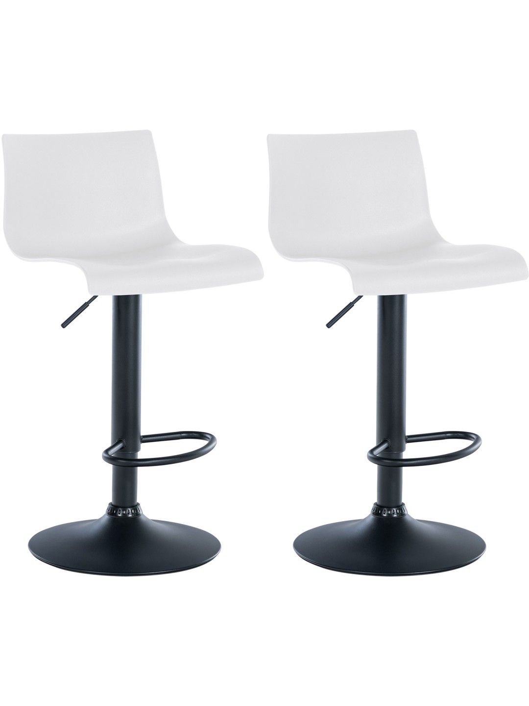 Set van 2 barkrukken Branford kunststof, wit