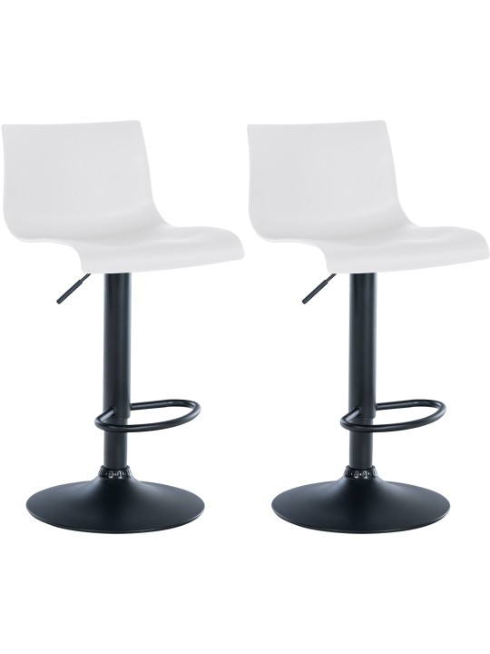 Set van 2 barkrukken Branford kunststof, wit Set van 2 barkrukken Branford kunststof, wit