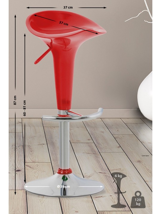 Barkruk Zadel, rood