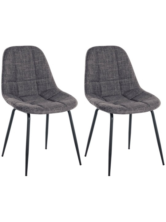 Set van 2 stoelen Tom stof, lichtgrijs Set van 2 stoelen Tom stof, lichtgrijs
