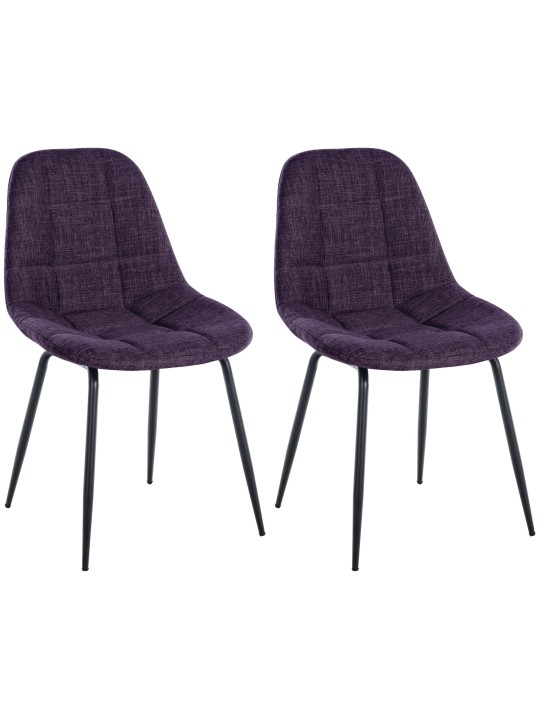 Set van 2 stoelen Tom stof, paars Set van 2 stoelen Tom stof, paars
