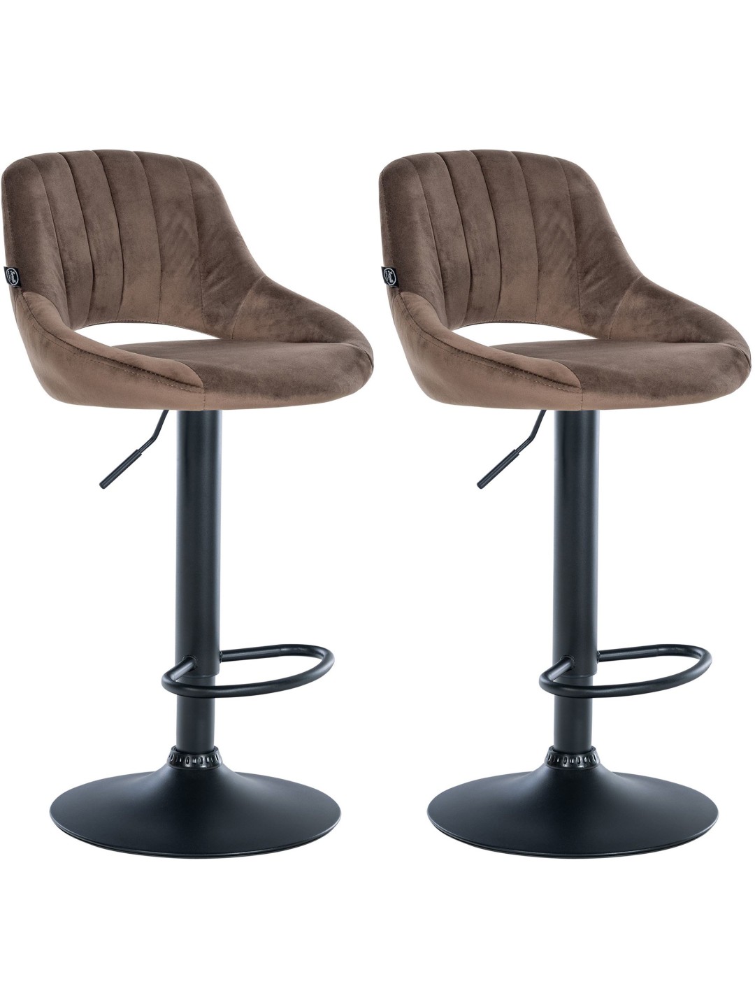 Set van 2 barkrukken Milet fluweel B, bruin