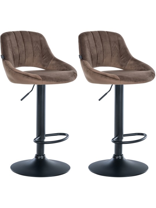 Set van 2 barkrukken Milet fluweel B, bruin