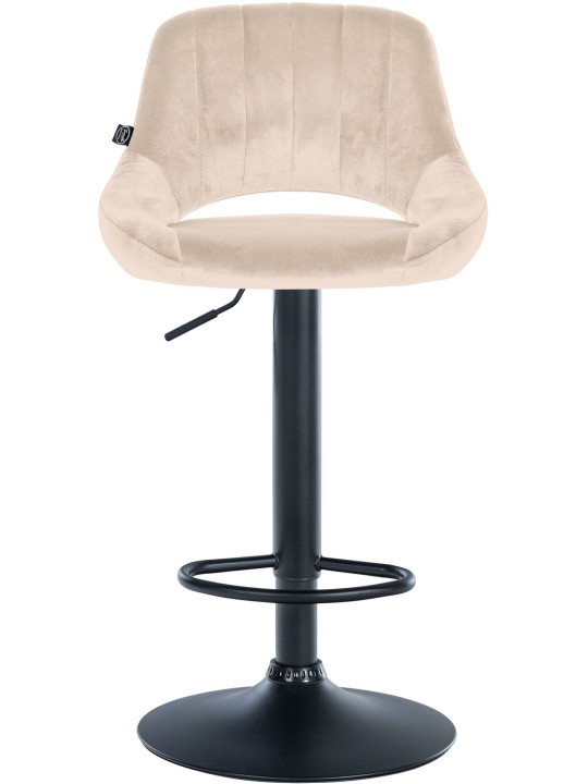 Set van 2 barkrukken Milet fluweel B, crème