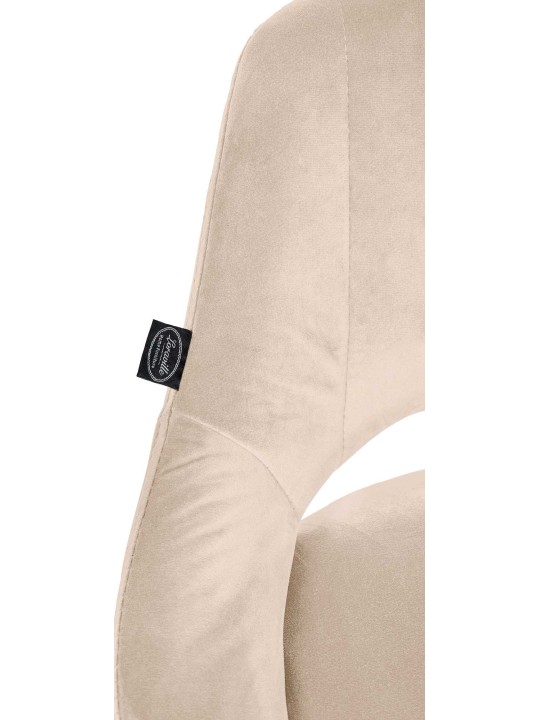 Set van 2 barkrukken Milet fluweel B, crème