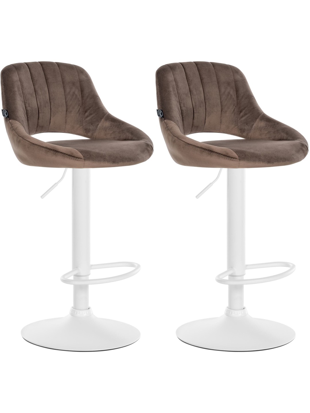 Set van 2 barkrukken Milet fluweel W, bruin